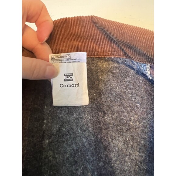 Vtg Carhartt Denim Jacket C59 DST Chore Coat Blanket Lined Sz L USA Union Made - Picture 7 of 7